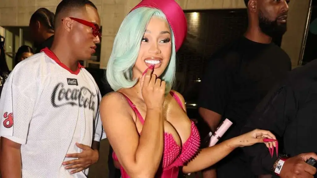 Cardi B Dazzles in Bold Pink Corset Bodysuit