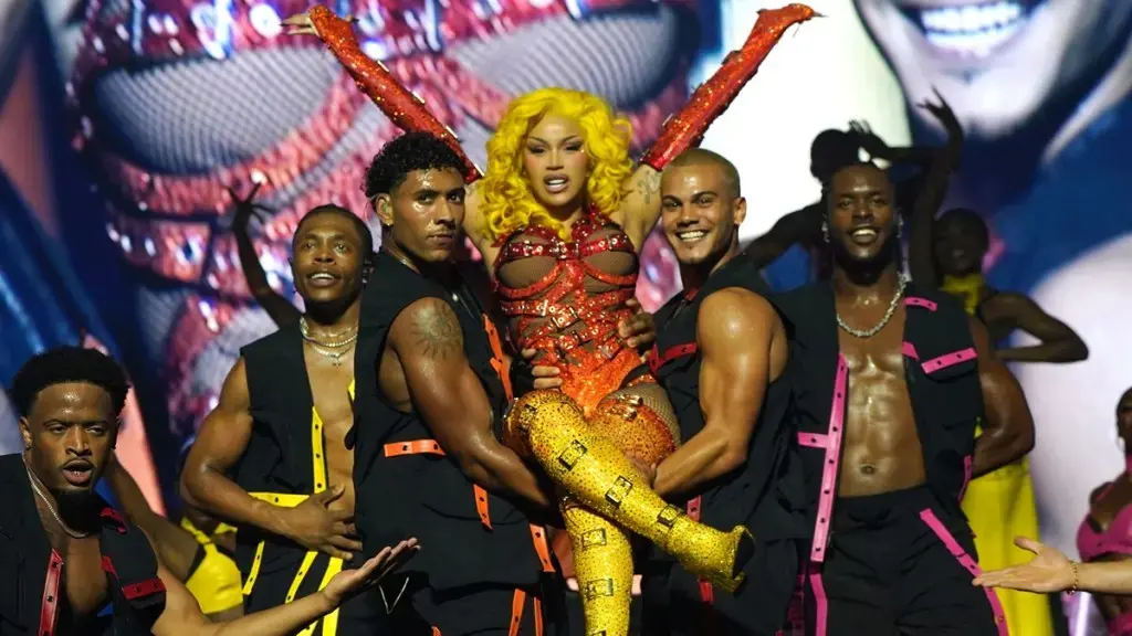 Cardi B Rocks Red Belt Bodysuit